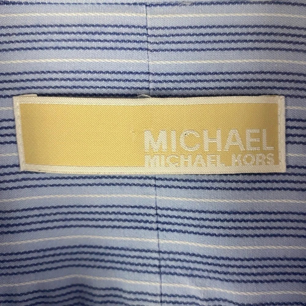 MICHAEL Michael Kors Striped Long Sleeve Button Down Shirt Men's‎ 17-34/35 Blue
